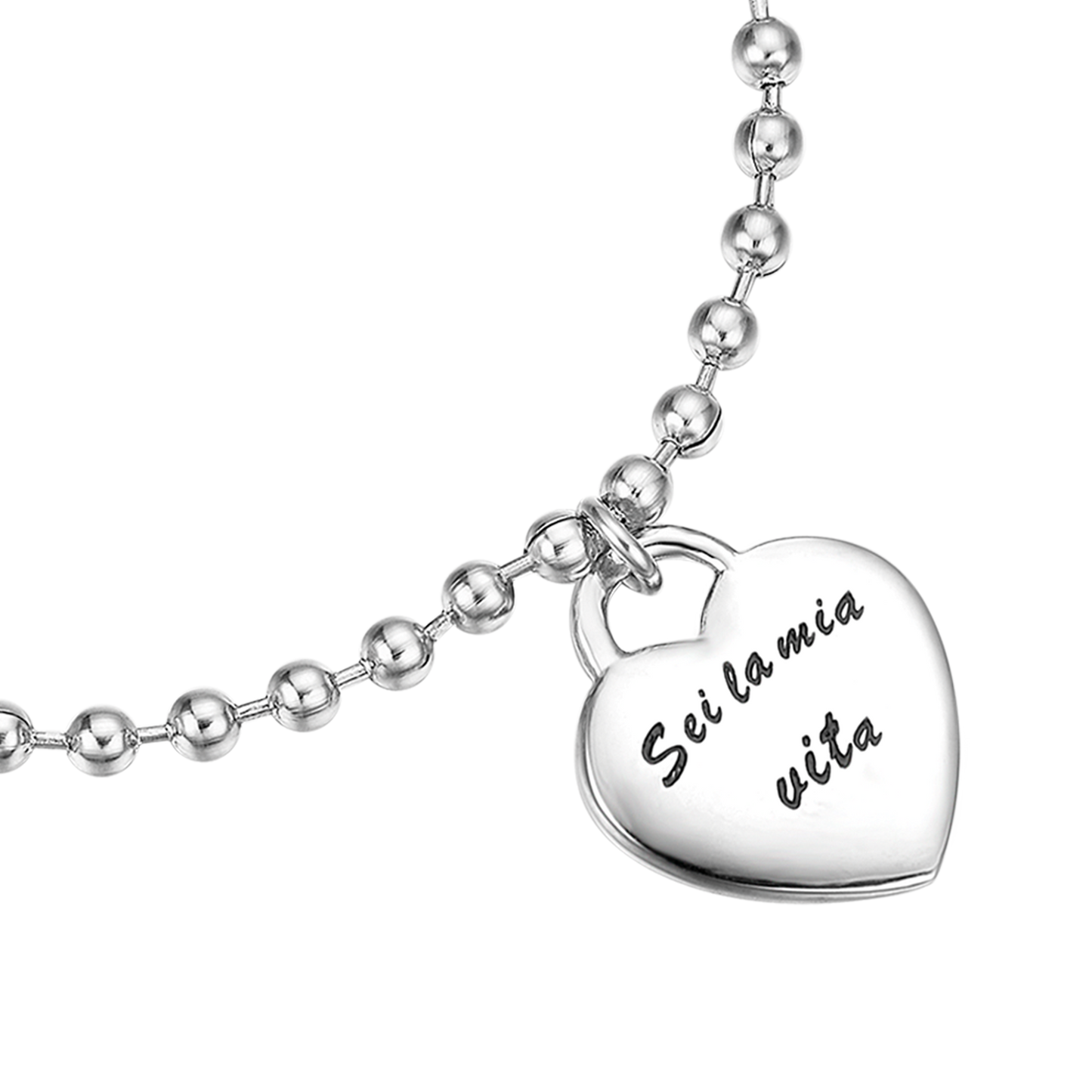 STEEL BRACELET WITH METAL PENDANT "YOU ARE MY LIFE" Luca Barra