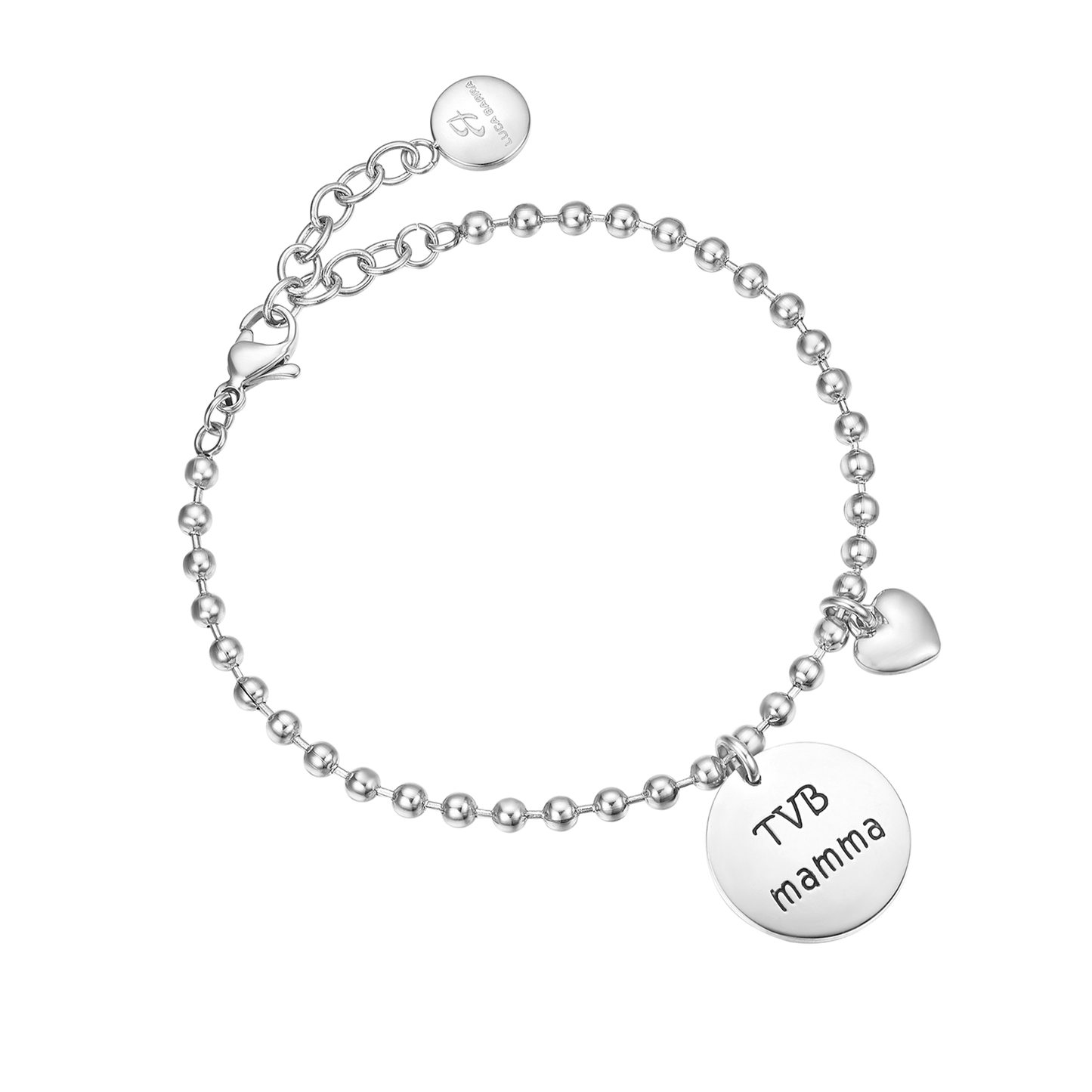 STEEL BRACELET WITH METAL PENDANT "TVB MOM"