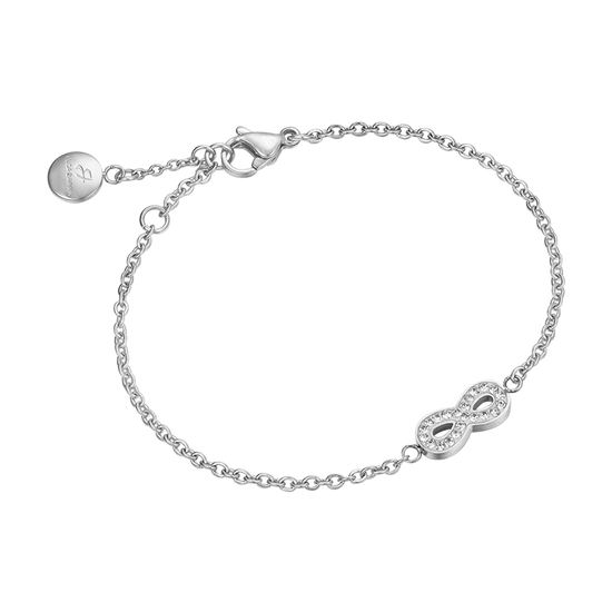 WOMEN'S STEEL BRACELET WITH INFINITY AND CRYSTALS