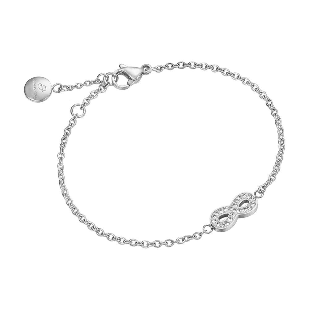 WOMEN'S STEEL BRACELET WITH INFINITY AND CRYSTALS