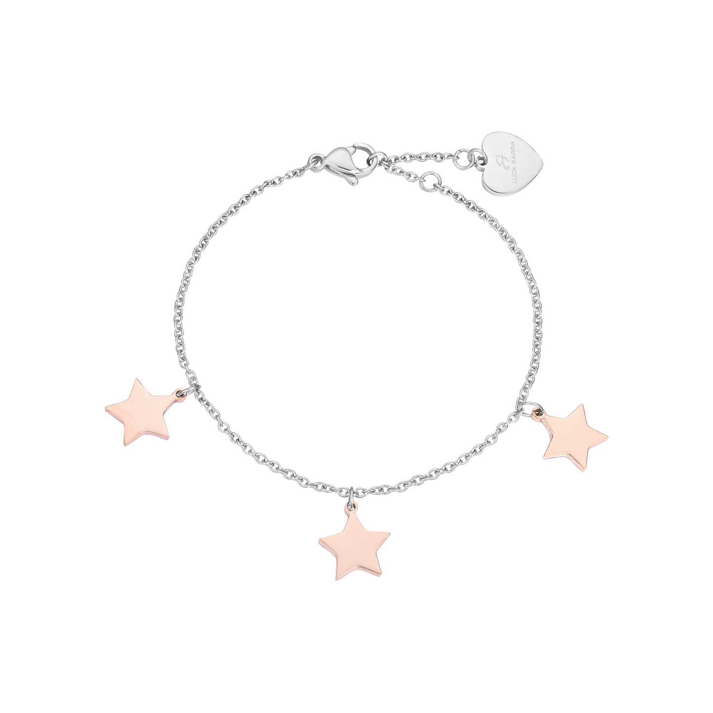 STEEL BRACELET WITH ROSE STARS