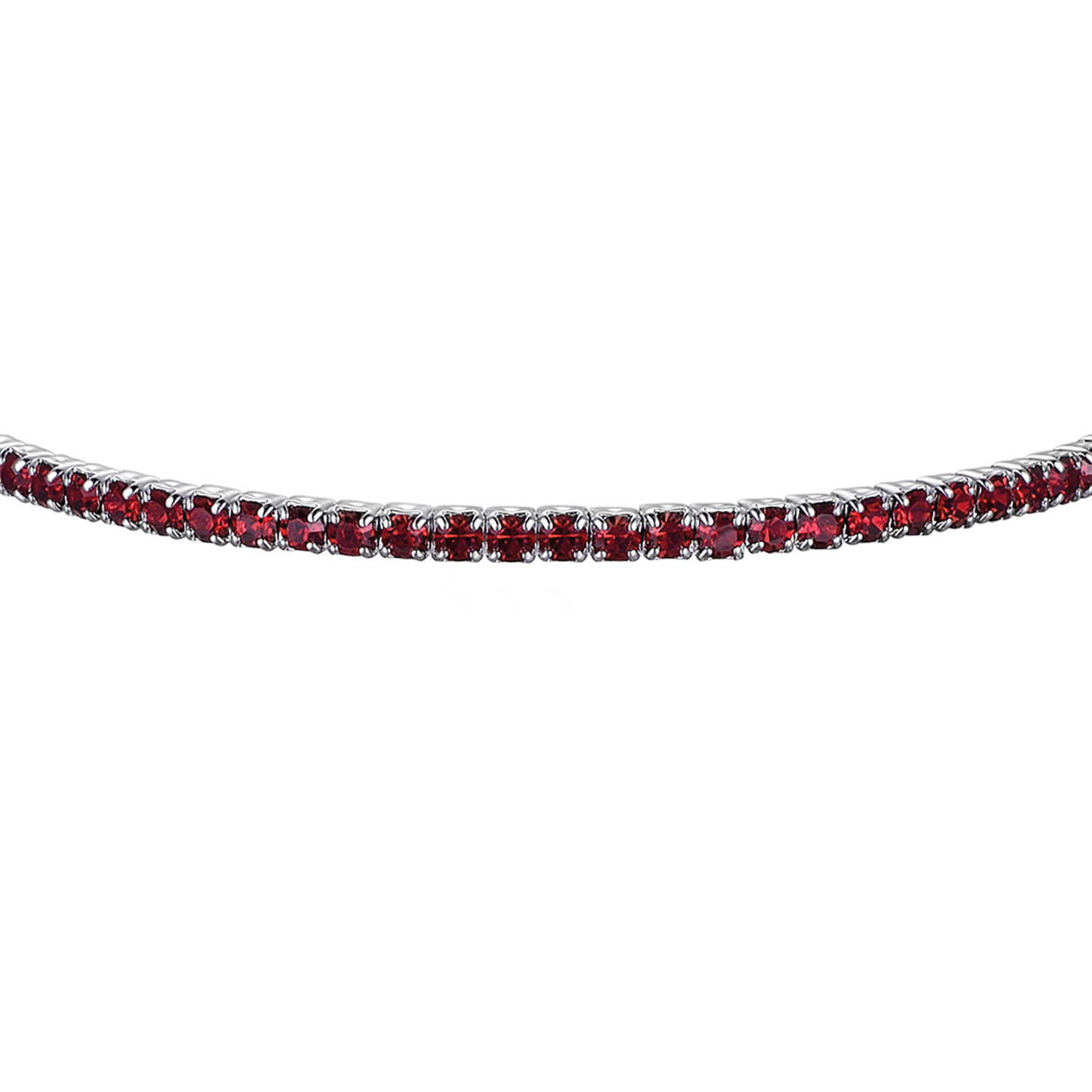 METAL BRACELET WITH RED CRYSTALS