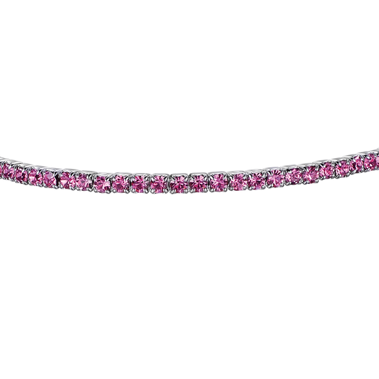 METAL BRACELET WITH DARK PINK CRYSTALS