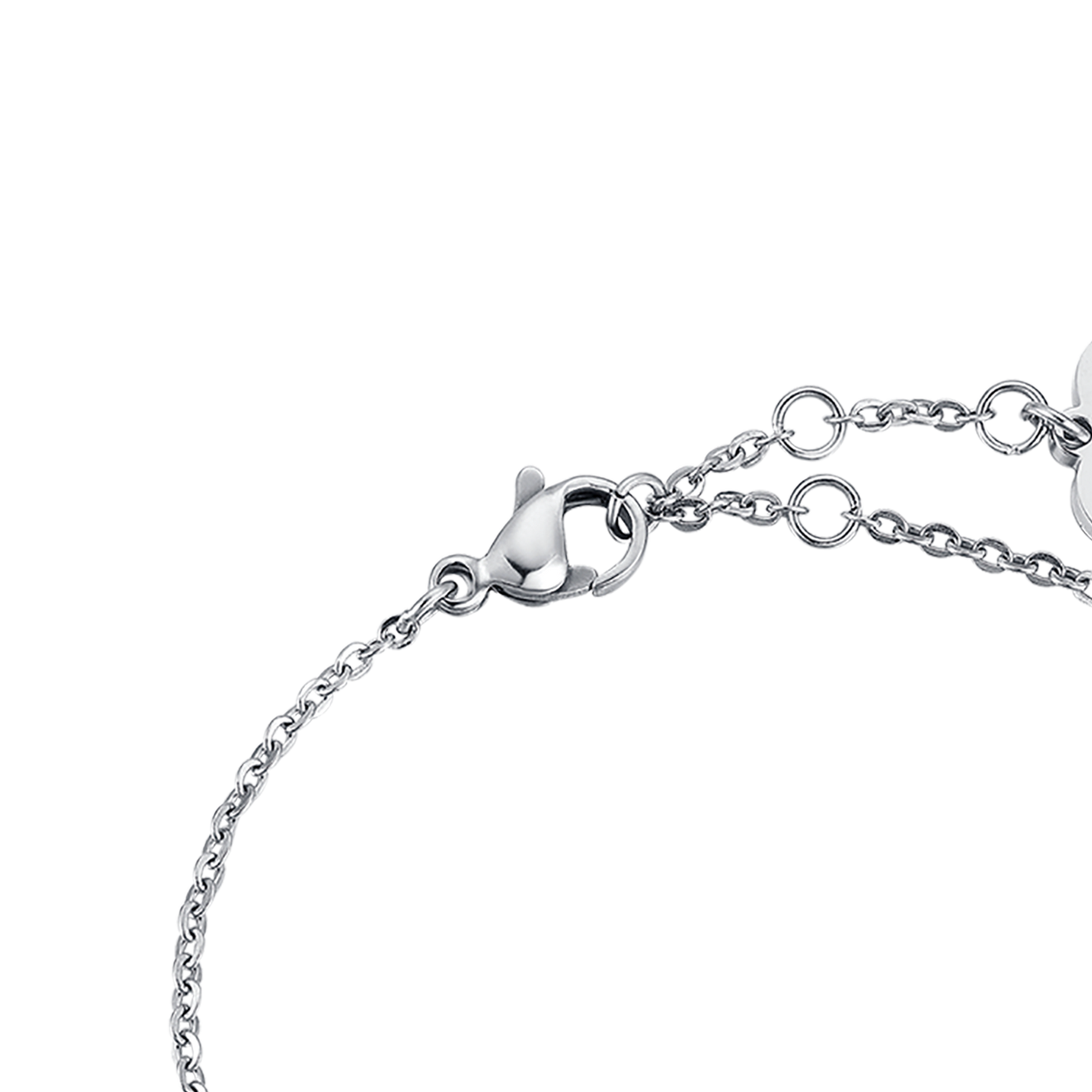 STEEL BRACELET, BUTTERFLY WITH WHITE GLITTER