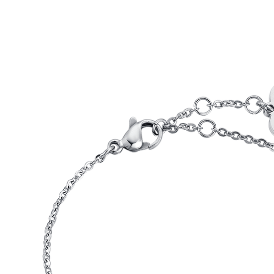 STEEL BRACELET, BUTTERFLY WITH WHITE GLITTER