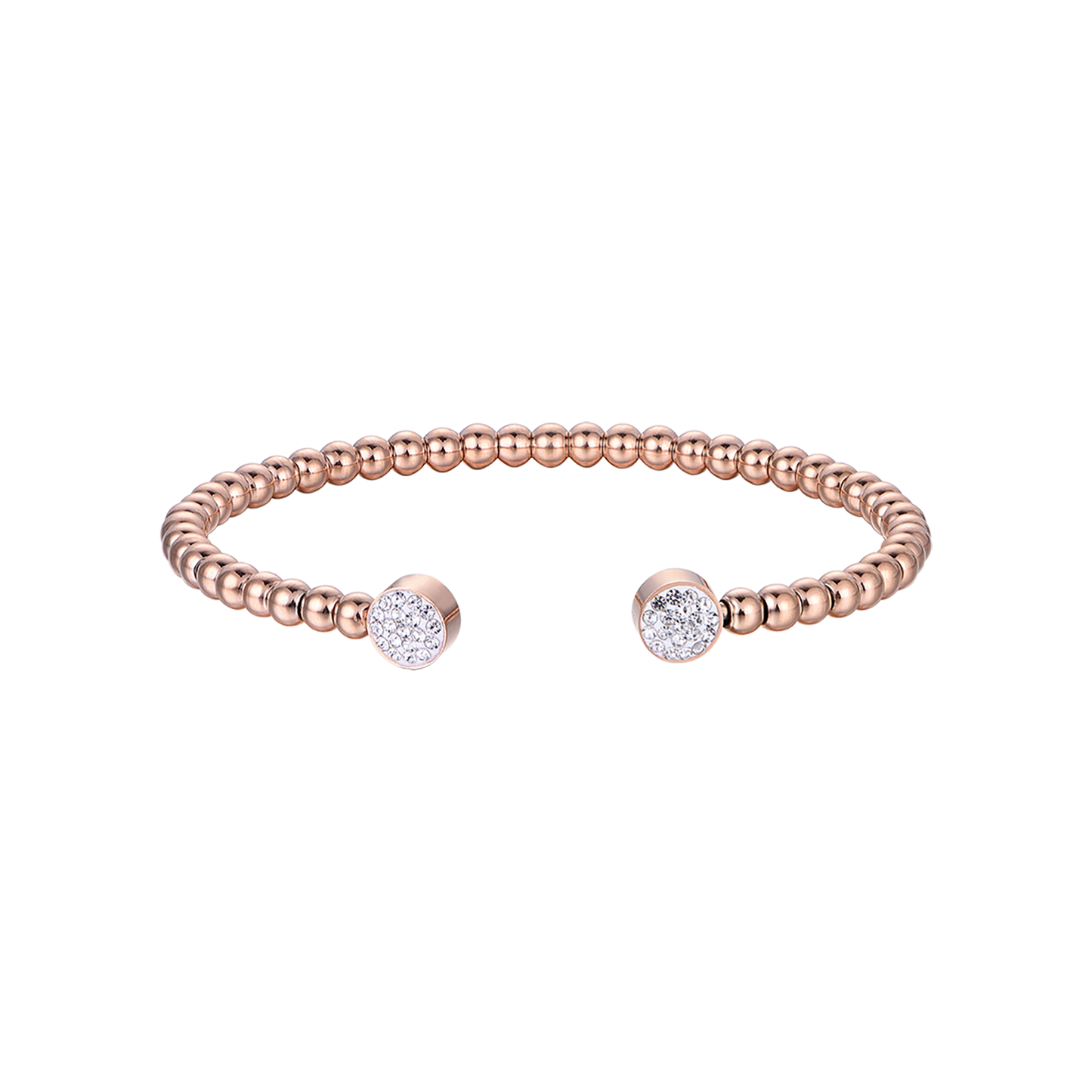 IP ROSE STEEL BRACELET WITH WHITE CRYSTALS