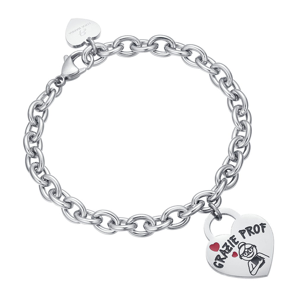 WOMEN STEEL BRACELET WITH HEART THANK YOU PROF