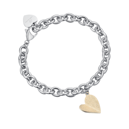 IP GOLD HEART STEEL BRACELET