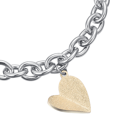 IP GOLD HEART STEEL BRACELET