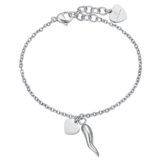 WOMEN'S STEEL BRACELET WITH HEART AND HORN