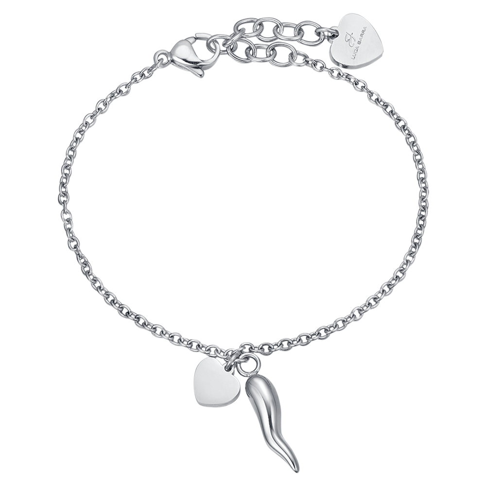 WOMAN'S BRACELET IN STEEL WITH HEART AND CORN Luca Barra