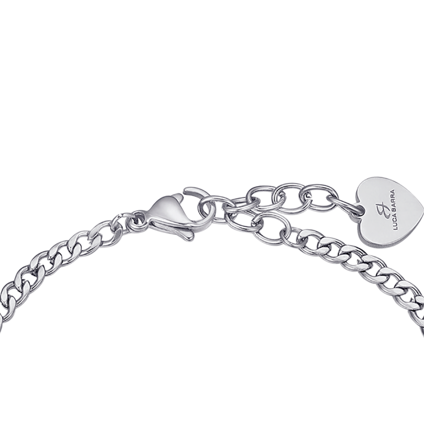 STEEL IP ROSE HEART BRACELET WITH WHITE CRYSTALS