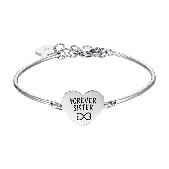 WOMEN'S STEEL BRACELET WITH FOREVER SISTER INSCRIPTION