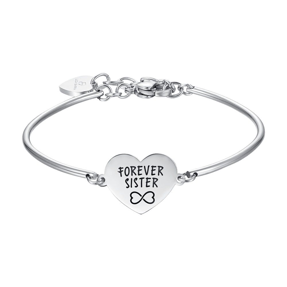 WOMEN'S STEEL BRACELET WITH FOREVER SISTER INSCRIPTION