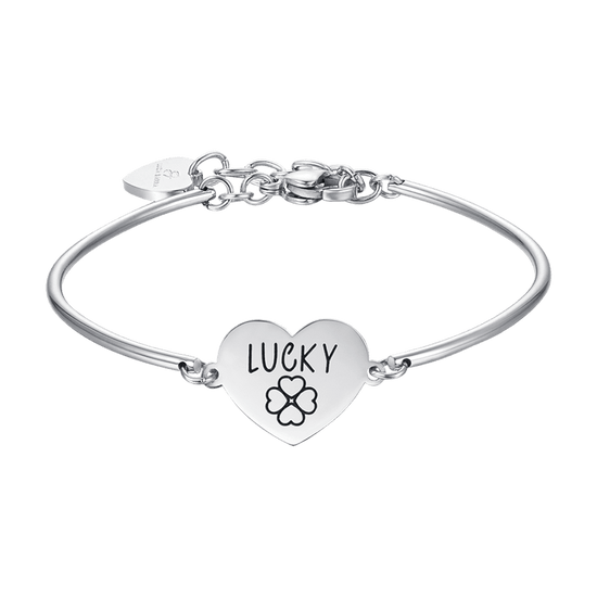 WOMEN'S STEEL BRACELET WITH LUCKY INSCRIPTION