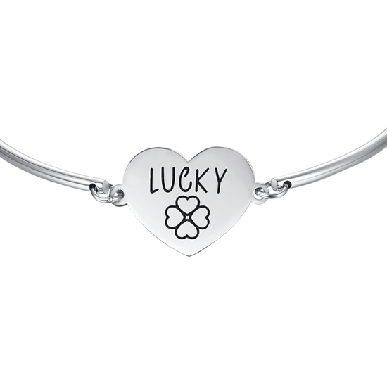 WOMEN'S STEEL BRACELET WITH LUCKY INSCRIPTION