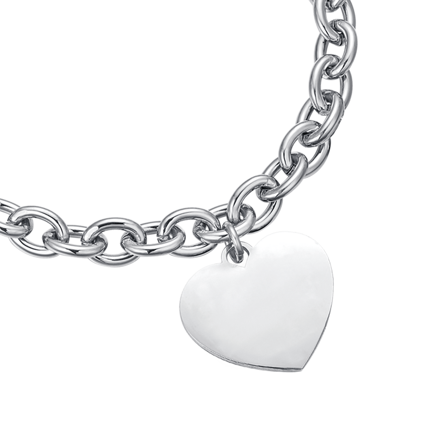 PERSONALIZED WOMEN'S BRACELET IN STEEL WITH HEART KNITTED CHAIN Luca Barra