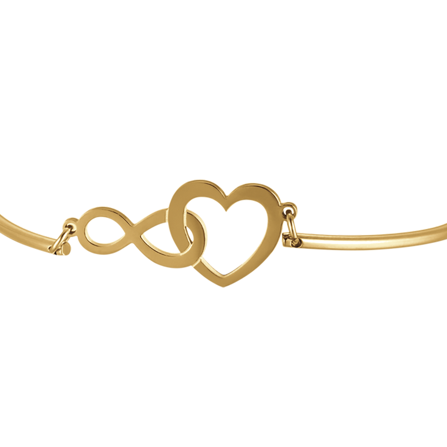 WOMEN'S IP GOLD STEEL BRACELET WITH HEART AND INFINITY