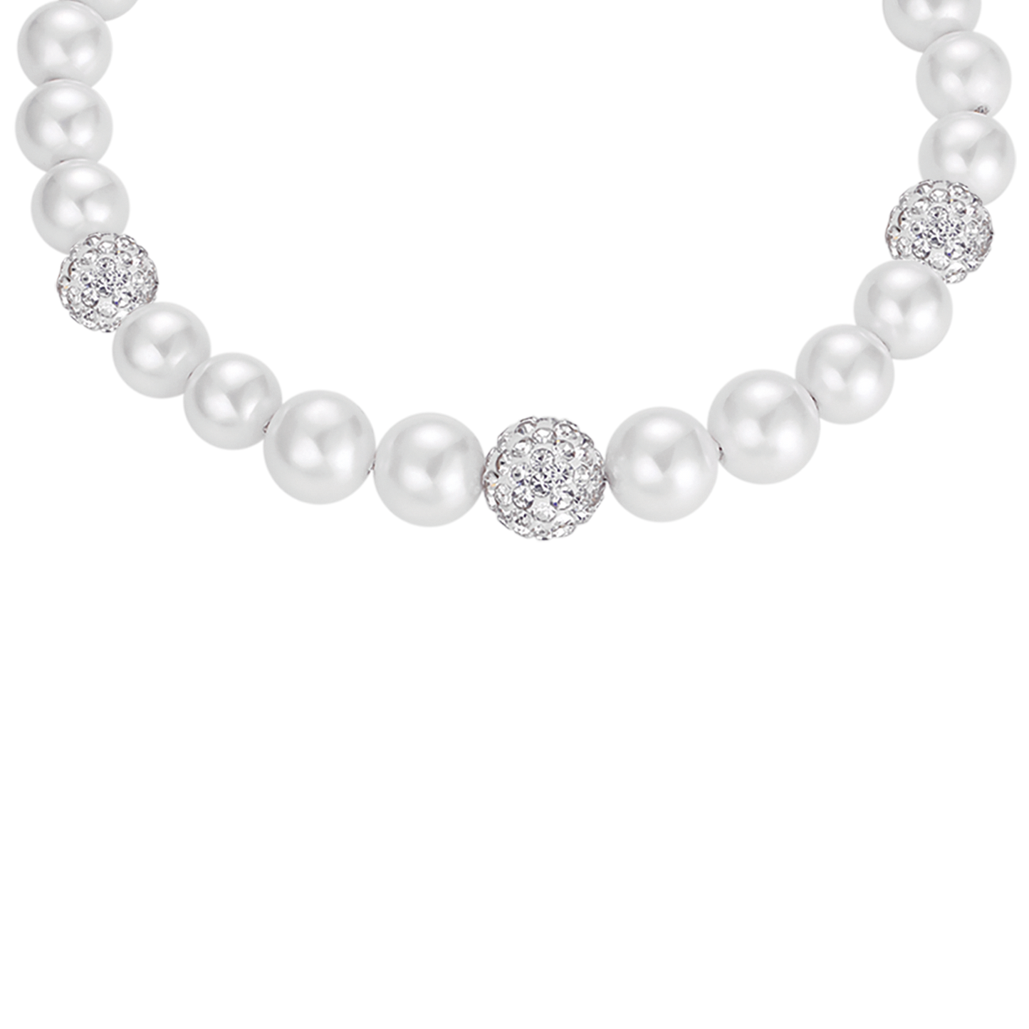 WOMAN PEARL BRACELET WITH WHITE CRYSTALS