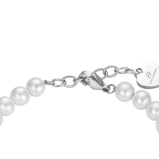 WOMAN PEARL BRACELET WITH WHITE CRYSTALS