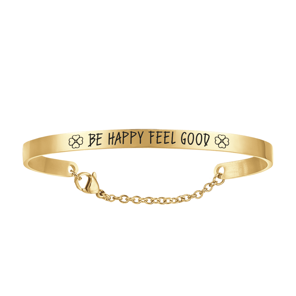 BE HAPPY FEEL GOOD GOLDEN STEEL WOMAN'S BRACELET Luca Barra