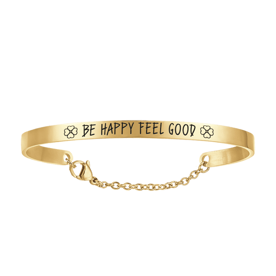 GOLD STEEL WOMEN'S BRACELET BE HAPPY FEEL GOOD