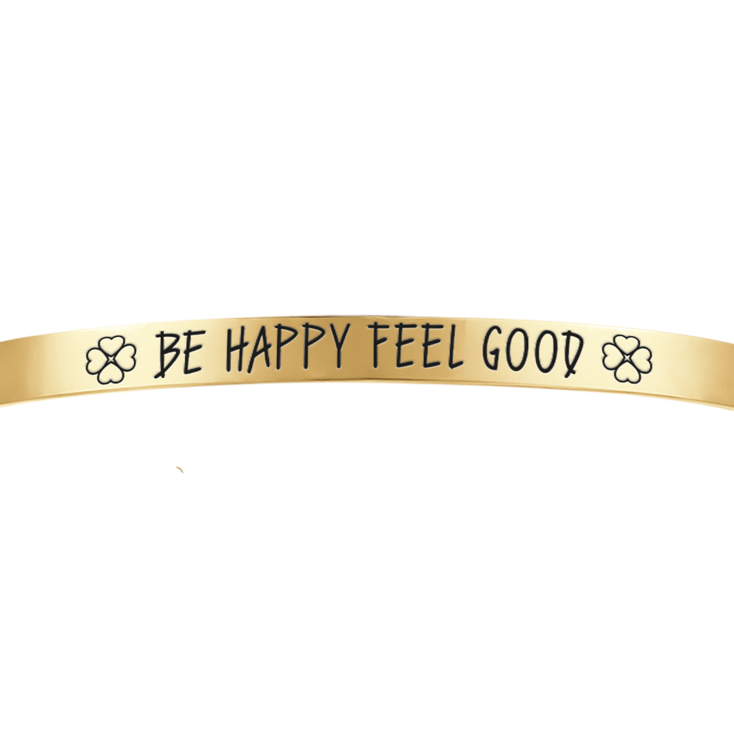 GOLD STEEL WOMEN'S BRACELET BE HAPPY FEEL GOOD