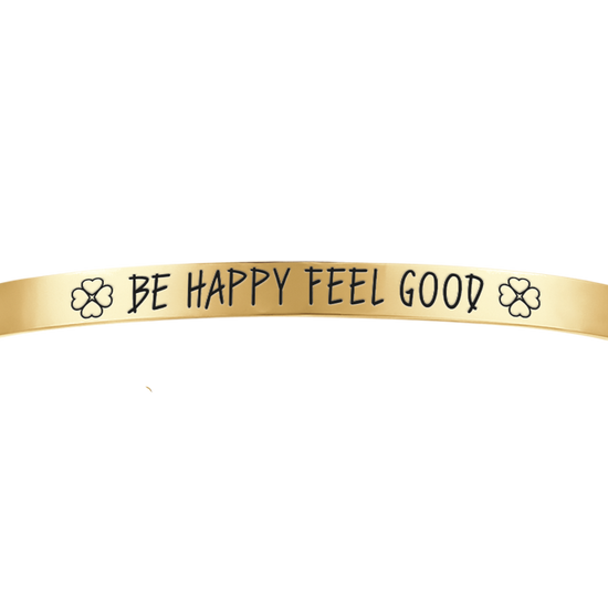 GOLD STEEL WOMEN'S BRACELET BE HAPPY FEEL GOOD