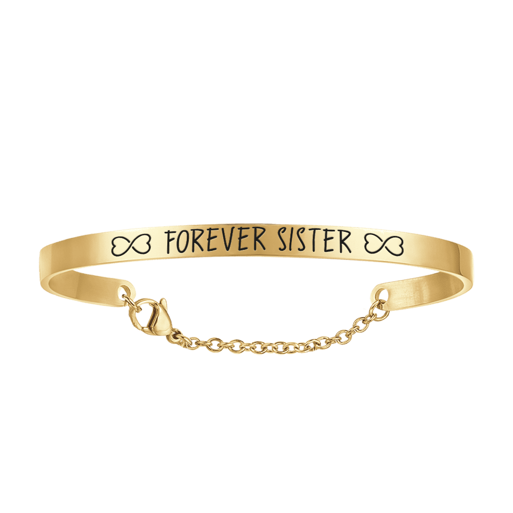 WOMEN'S GOLD STEEL BRACELET WITH FOREVER SISTER