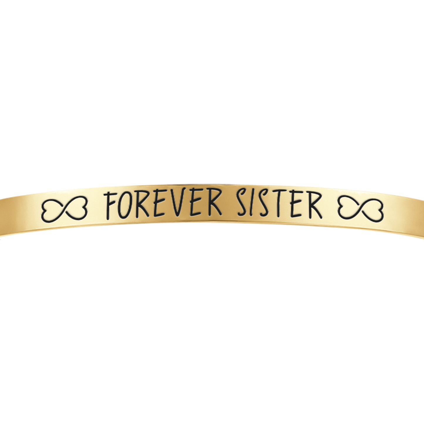 WOMEN'S GOLD STEEL BRACELET WITH FOREVER SISTER