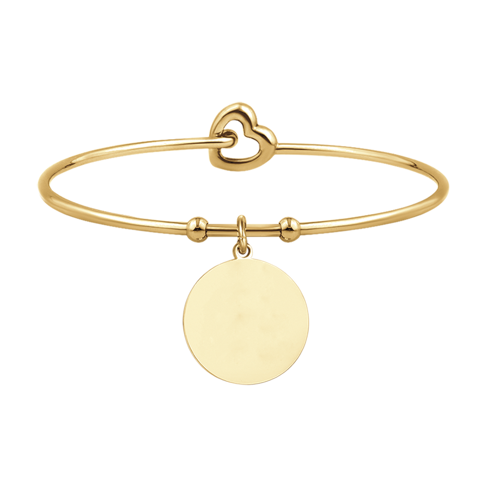 WOMEN'S PERSONALIZED GOLD STEEL CIRCLE BRACELET