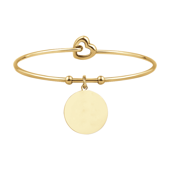 WOMEN'S PERSONALIZED GOLD STEEL CIRCLE BRACELET