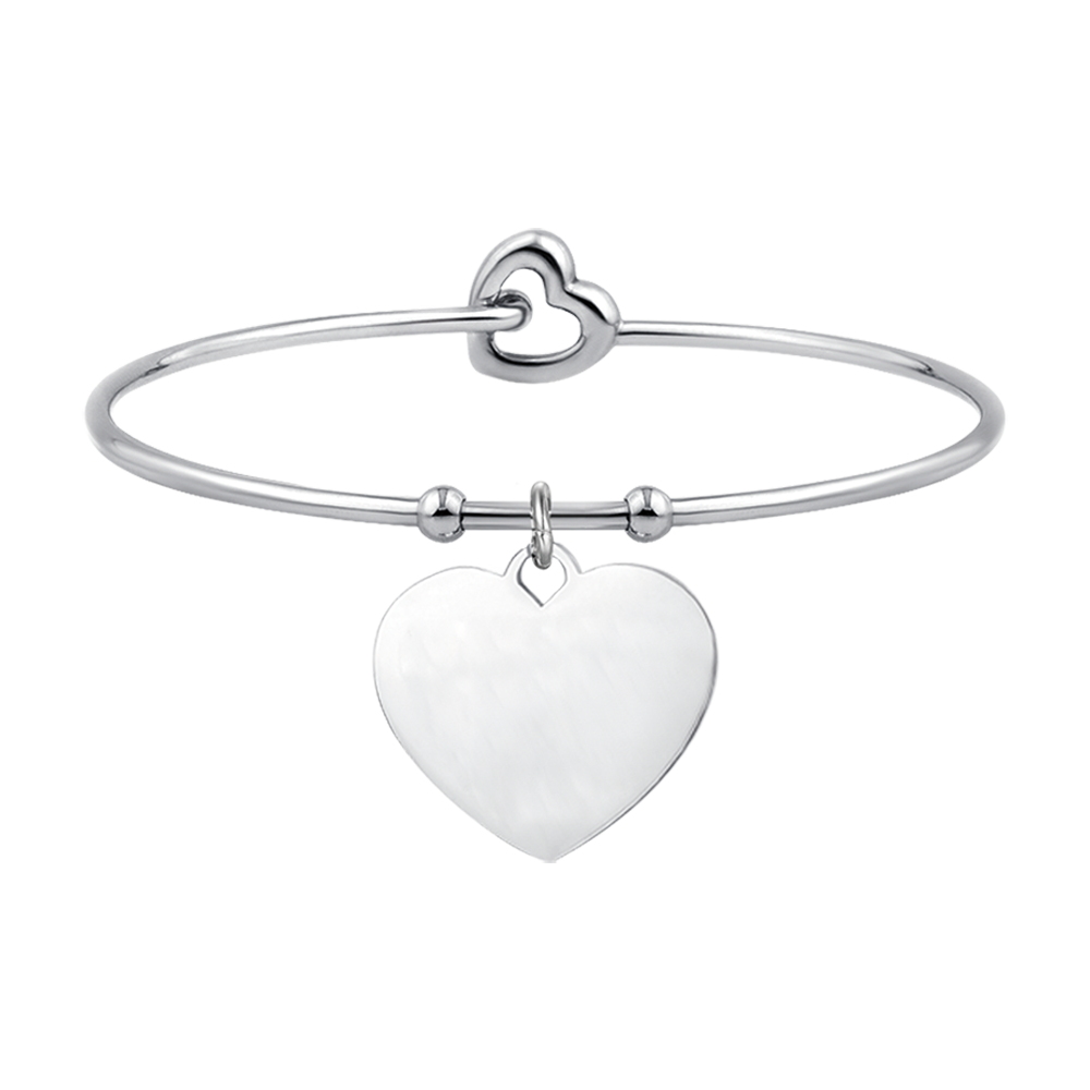 WOMEN'S PERSONALIZED STEEL HEART BRACELET