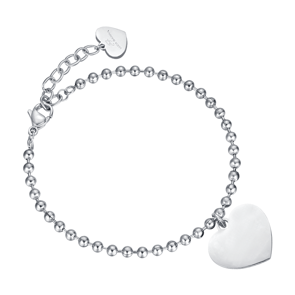 PERSONALIZED WOMAN'S BRACELET IN STEEL WITH HEARTS Luca Barra