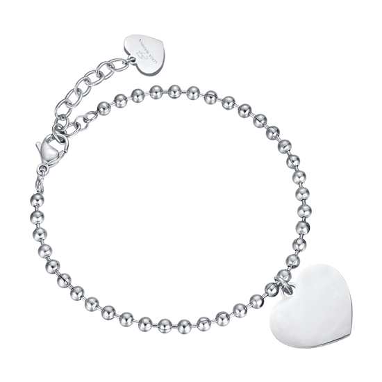 PERSONALIZED WOMAN'S BRACELET IN STEEL WITH HEARTS Luca Barra