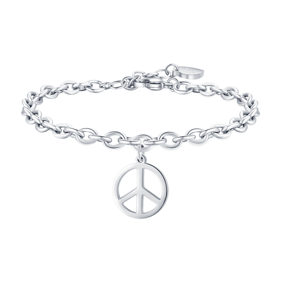 STEEL WOMEN'S BRACELET WITH PEACE SYMBOL