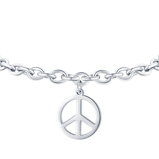 STEEL WOMEN'S BRACELET WITH PEACE SYMBOL