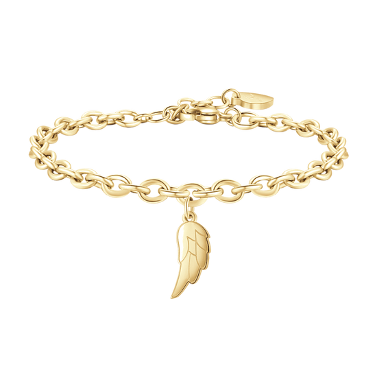 WOMEN'S GOLD-PLATED STEEL BRACELET WITH WING