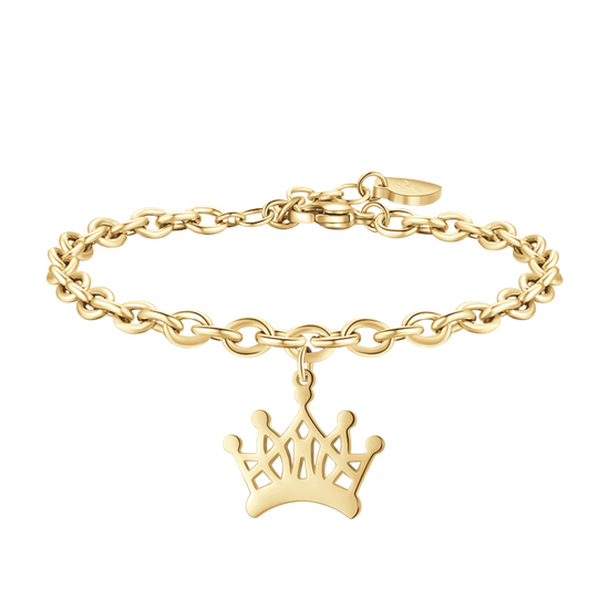 WOMEN'S GOLD-PLATED STEEL BRACELET WITH CROWN