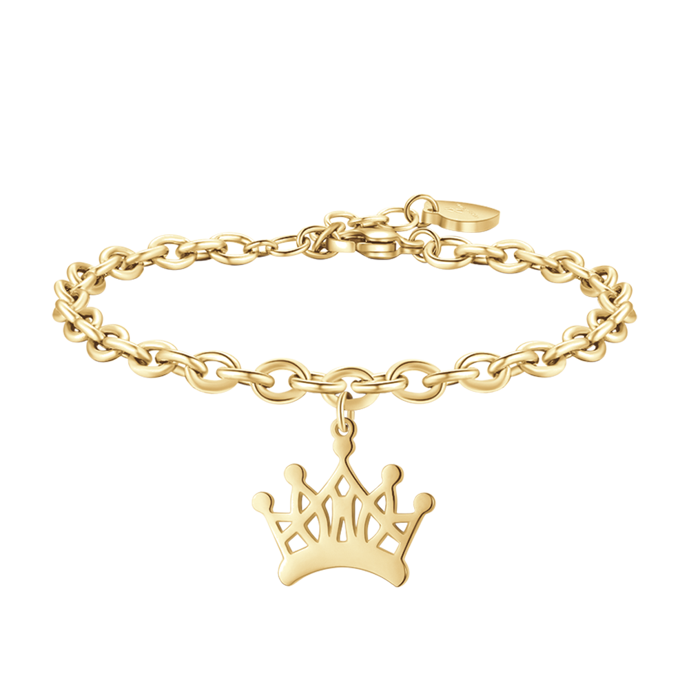 WOMAN'S GOLDEN STEEL BRACELET WITH CROWN Luca Barra