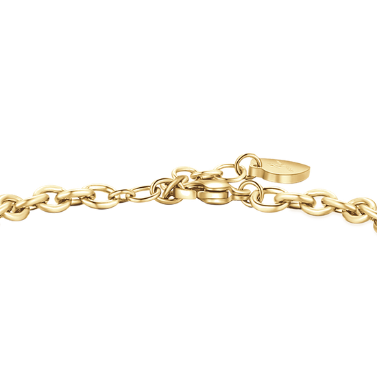 GOLD-PLATED STEEL WOMEN'S BRACELET WITH PEACE SYMBOL