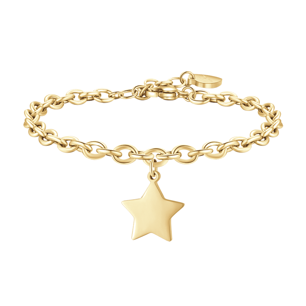 WOMEN'S GOLD STEEL BRACELET WITH STAR