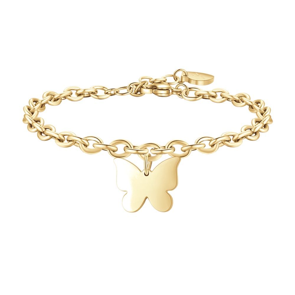 WOMEN'S GOLD STEEL BRACELET WITH BUTTERFLY