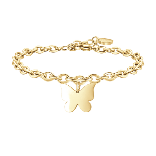 WOMEN'S GOLD STEEL BRACELET WITH BUTTERFLY