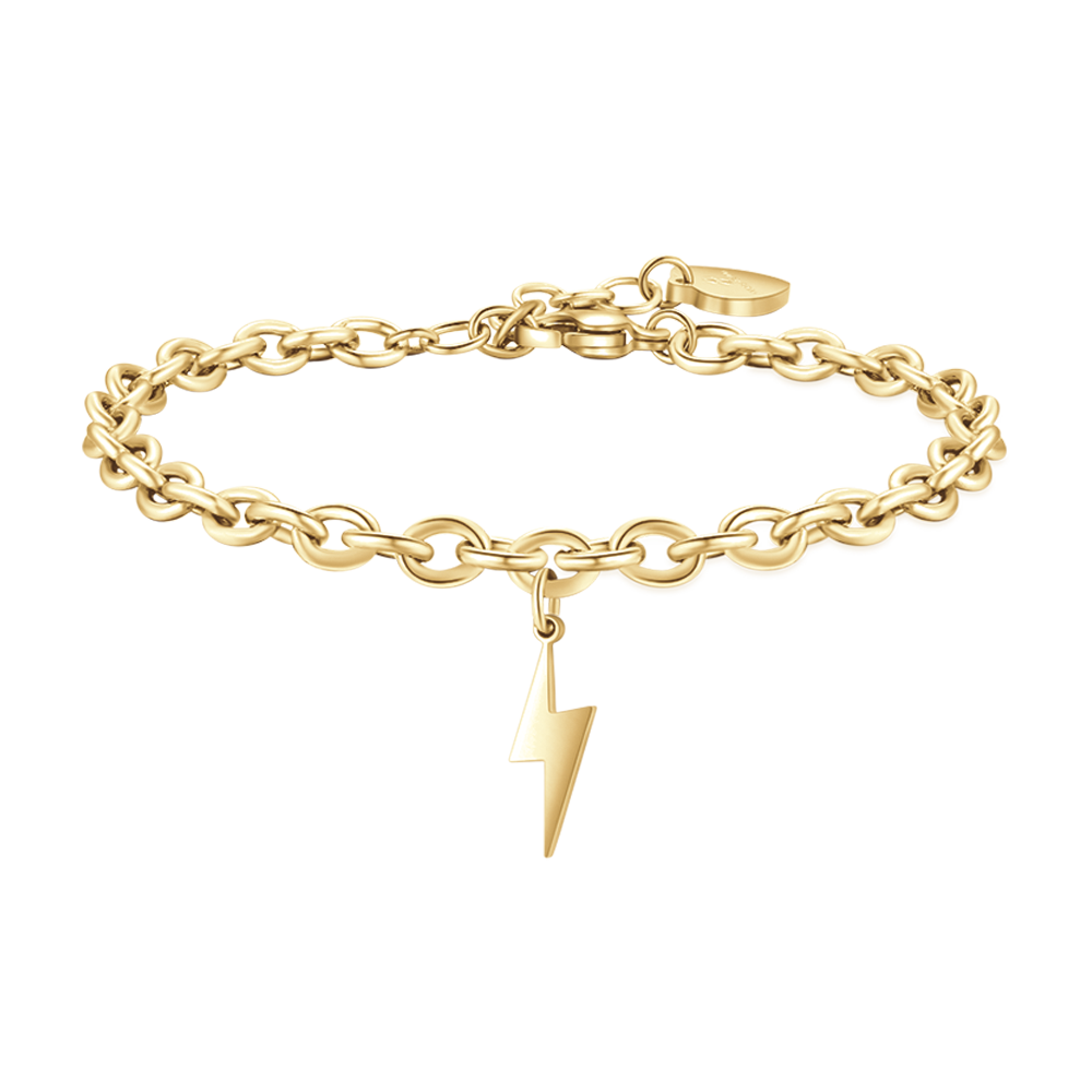 WOMAN'S GOLDEN STEEL BRACELET WITH FULMINE Luca Barra