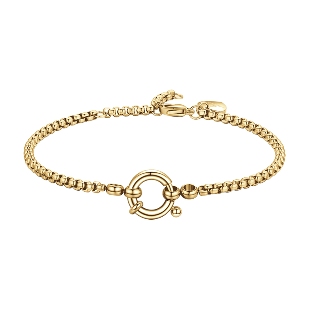 WOMEN'S GOLD STEEL BRACELET WITH HOOP