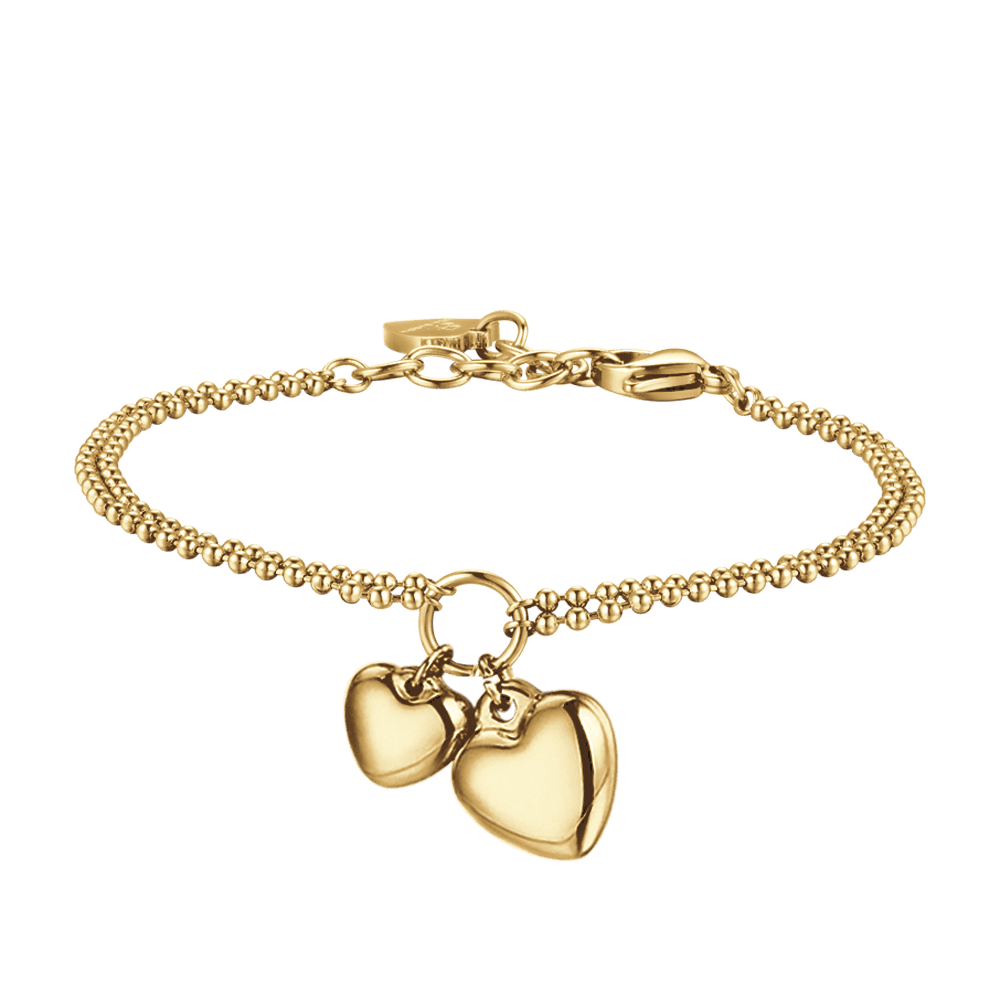 WOMEN'S STEEL BRACELET WITH HEARTS OF DIFFERENT SIZES