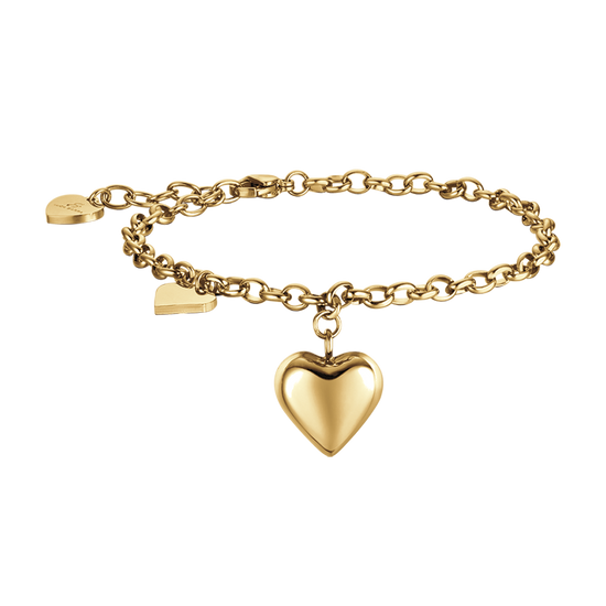 WOMAN'S IP GOLD STEEL BRACELET WITH HEARTS Luca Barra