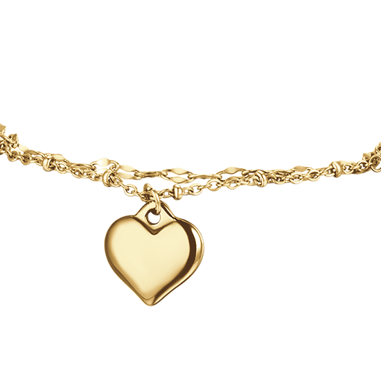 IP GOLD STEEL WOMEN'S BRACELET WITH HEART AND WHITE CRYSTALS