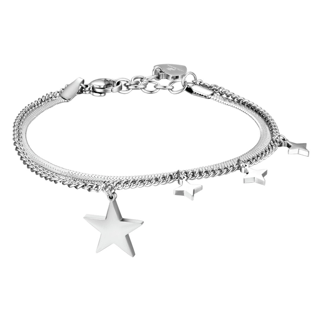 women's steel ip gold bracelet with star luca barra